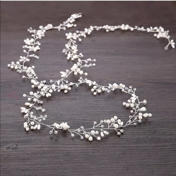 NWT Hair Vine Bridal Crystal Pearl Chain Headpiece Bride Wedding Photoshoot main image 7